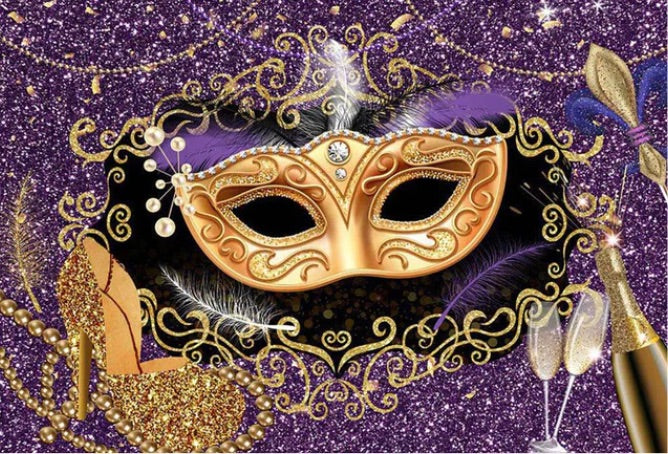 Masquerade Ball Backdrop (Material: Vinyl)