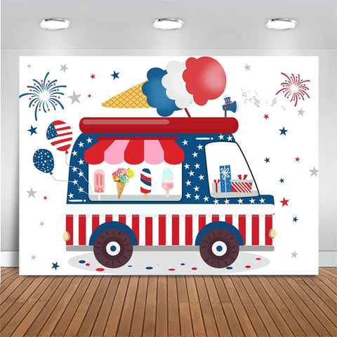 Ice Cream in USA Backdrop (Material: Vinyl)