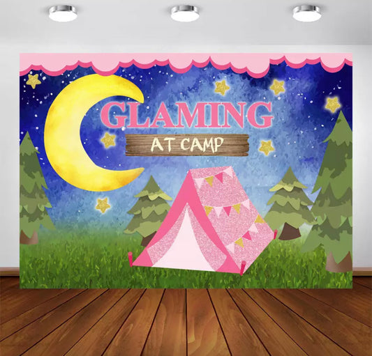 Glamming at Camp Backdrop (Material: Vinyl)