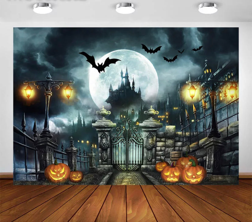 Vampires Halloween Backdrop (Material: Vinyl)
