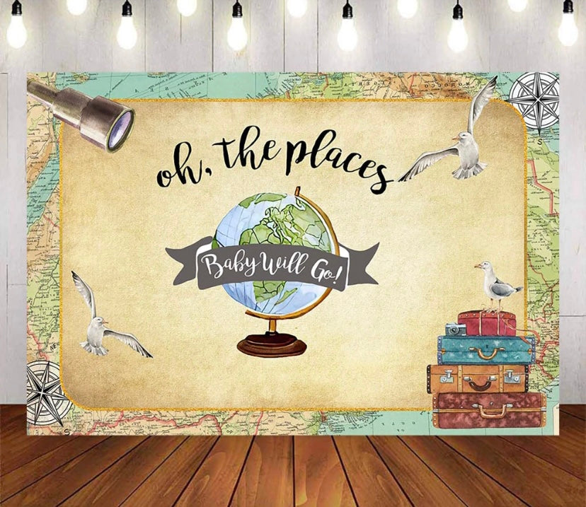 Oh the places - Baby Backdrop (Material: Vinyl)