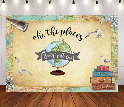 Oh the places - Baby Backdrop (Material: Vinyl)