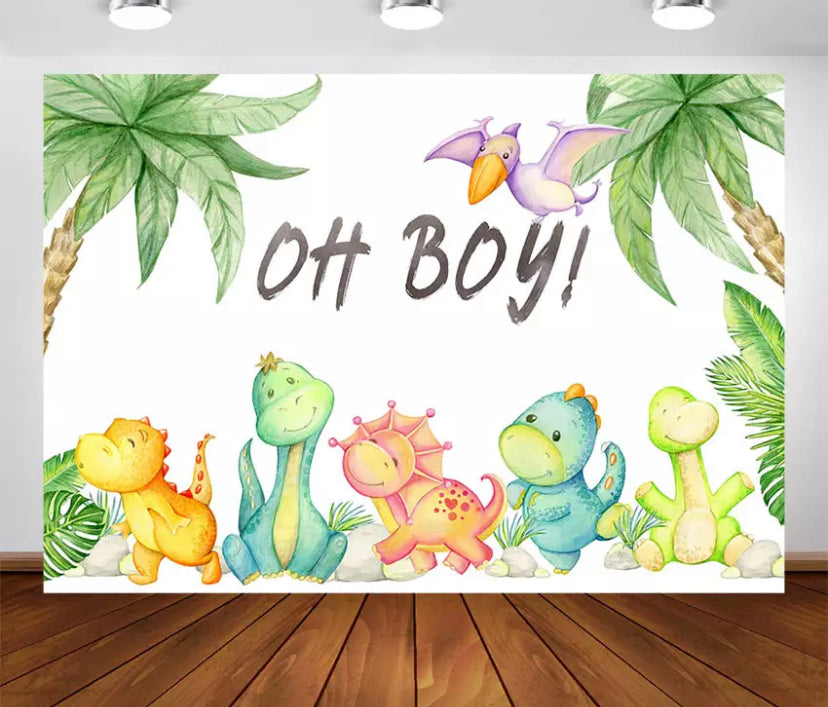 Pastel Dinosaurios Backdrop