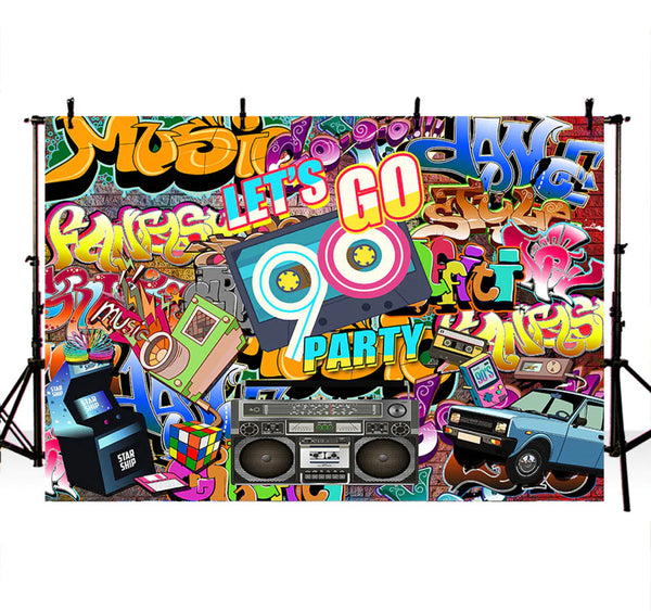 Party in the 90s Backdrop (Material: Vinyl)