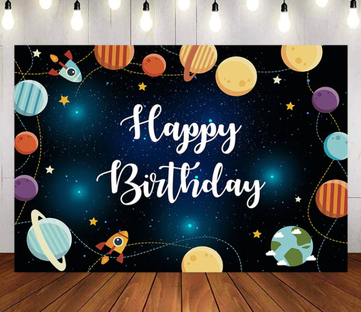 Aerospace Party Backdrop (Material: Vinyl)