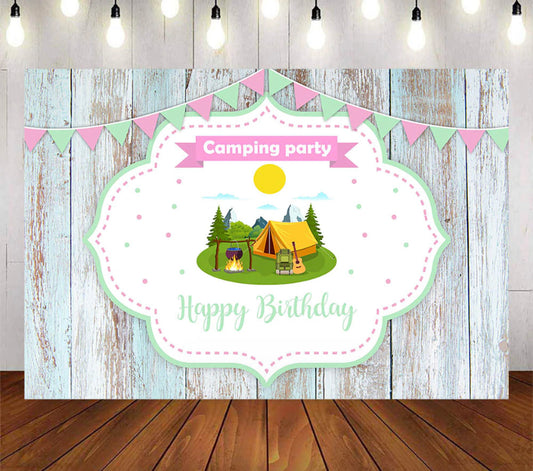 Camping Party Backdrop (Material: Vinyl)