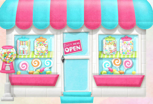 Sweet Shoppe Backdrop (Material: Vinyl)