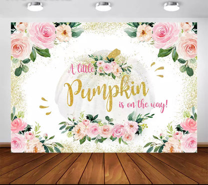Pumpkin on its way Backdrop (Material: Vinyl)