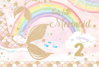 Mermaid Party Backdrop (Material: Vinyl)