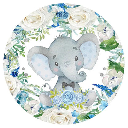 Elephant Round Backdrop (Material: Polyester)