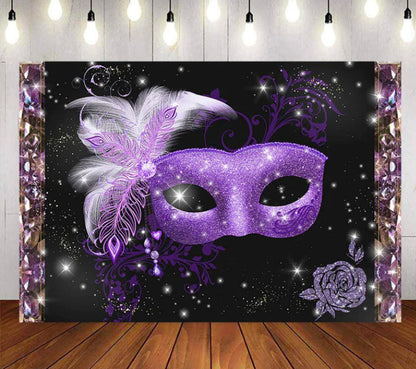 Purple Masquerade Backdrop (Material: Vinyl)