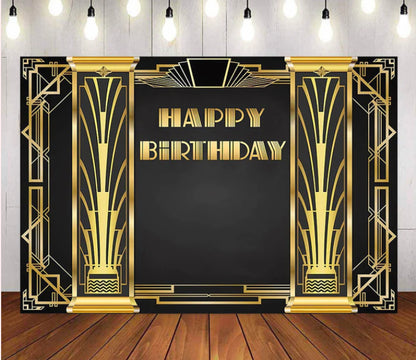 Happy Birthday Gatsby Backdrop (Material: Vinyl)
