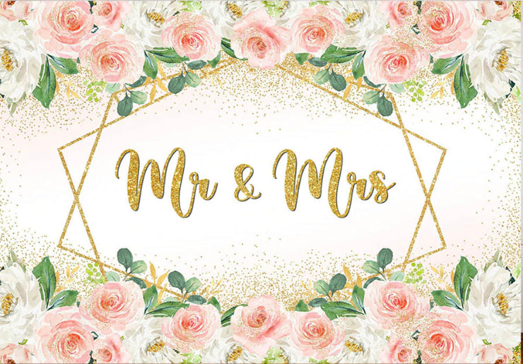 Mr. & Mrs. Backdrop (Material: Vinyl)