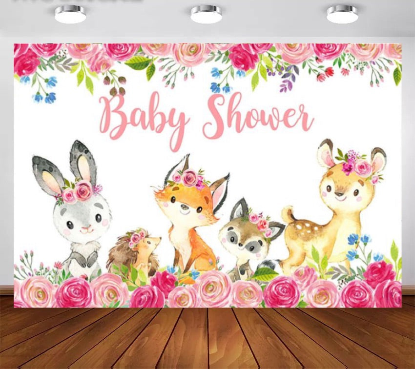 Forest Pals Backdrop (Material: Vinyl)