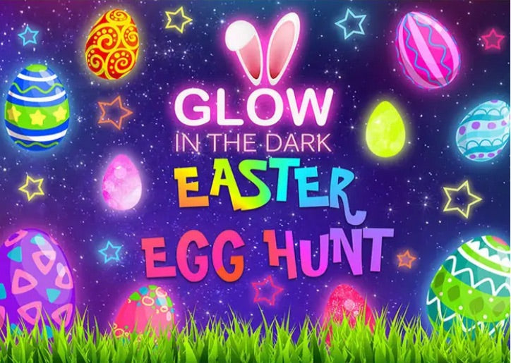 Neon Easter Bunny Backdrop (Material: Vinyl)