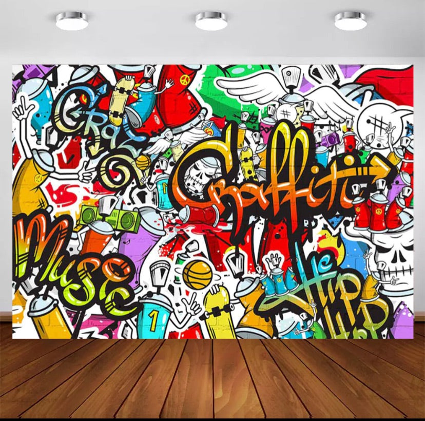 Graffiti Celebration Backdrop (Material: Vinyl)