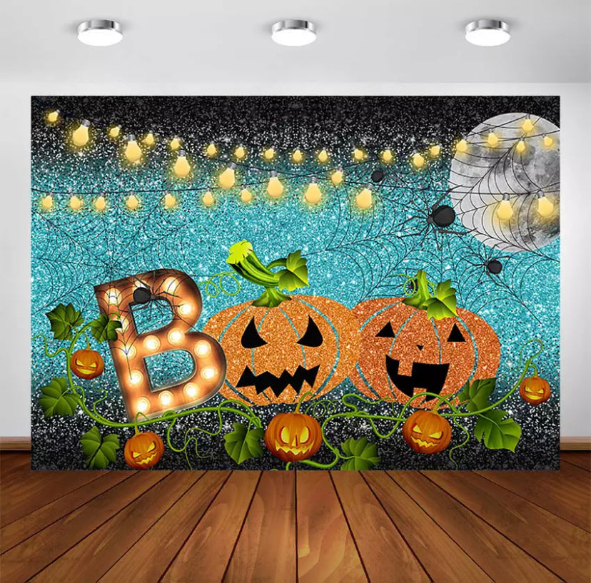 Pumpkins Boo Backdrop (Material: Vinyl)