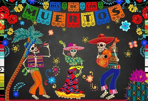 Day of the Dead Celebration Backdrop (Material: Vinyl)