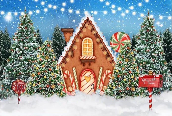 Gingerbread Backdrop (Material: Vinyl)