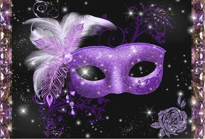 Purple Masquerade Backdrop (Material: Vinyl)