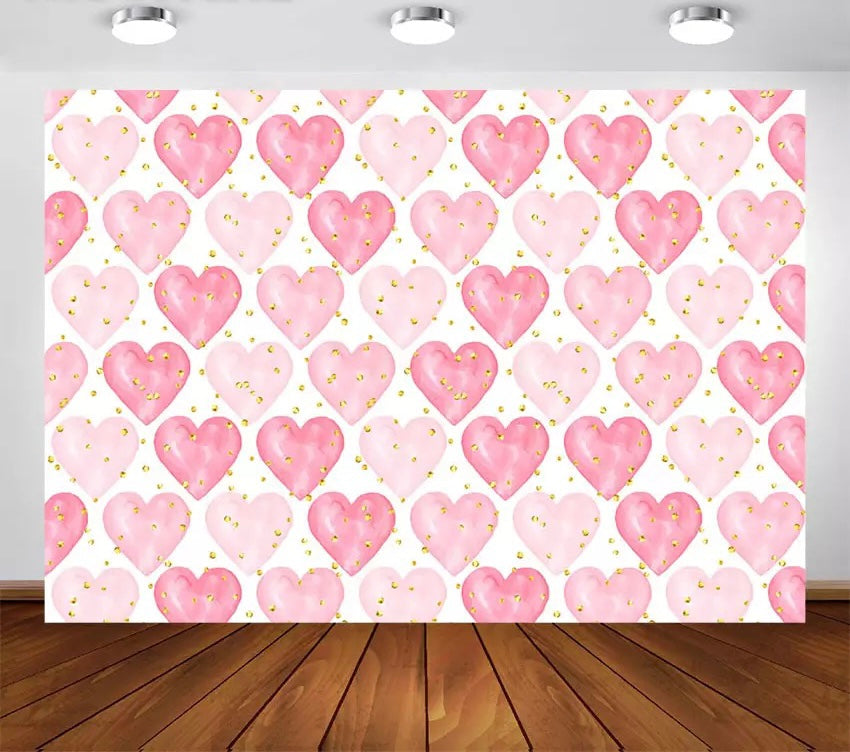 Valentine’s full of Hearts Backdrop (Material: Vinyl)