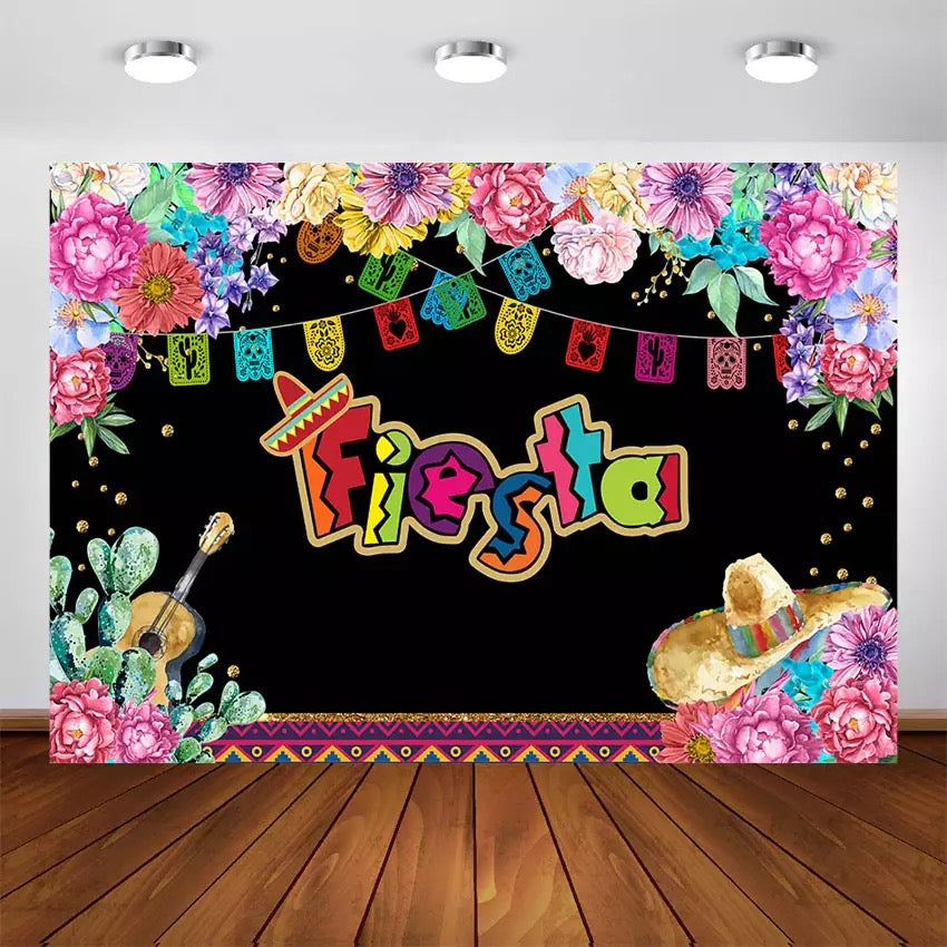 Mexican Fiesta Backdrop (Material: Vinyl)