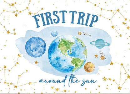 First Trip in Blue Backdrop (Material: Vinyl)