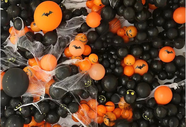 Halloween Balloons Backdrop (Material: Vinyl)