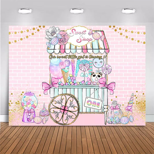 Candy Cart Backdrop (Material: Vinyl)