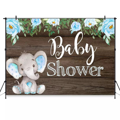 Blue Elephant Backdrop (Material: Vinyl)