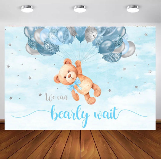 Blue Bearly Wait Backdrop (Material: Vinyl)