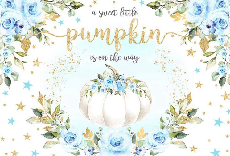 Blue Pumpkin Backdrop (Material: Vinyl)