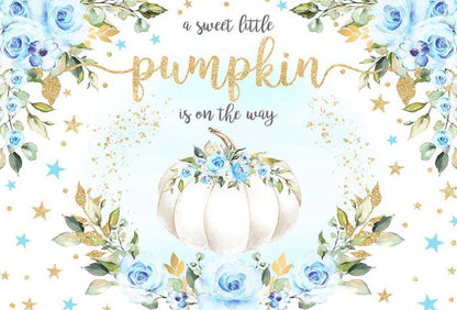 Blue Pumpkin Backdrop (Material: Vinyl)