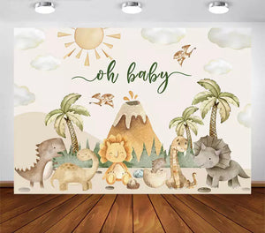 Dino Jungle Backdrop (Material: Vinyl)