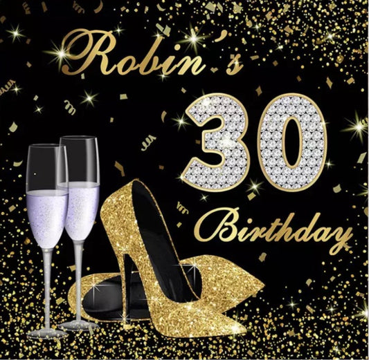 Gold & Silver Heels Backdrop (Material: Vinyl)