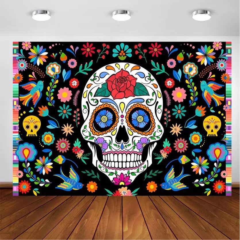 Mex Day of the Dead Backdrop (Material: Vinyl)