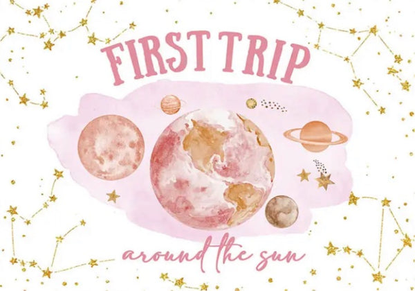 First Trip in Pink Backdrop (Material: Vinyl)