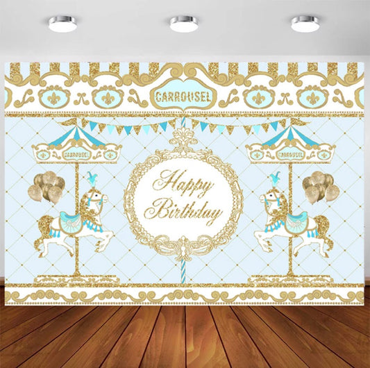 Blue Carrousel Backdrop (Material: Vinyl)