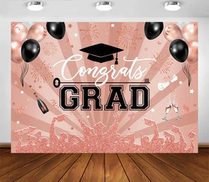 Pink Graduation Backdrop (Material: Vinyl)