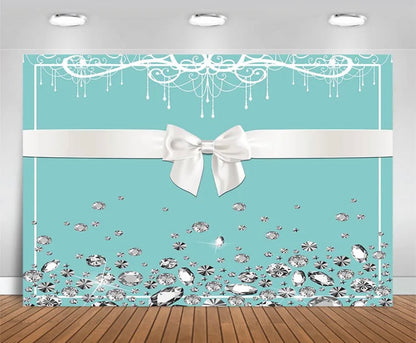 Pearls in Aqua Backdrop (Material: Vinyl)