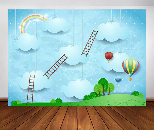 Clouds and Rainbow Backdrop (Material: Vinyl)