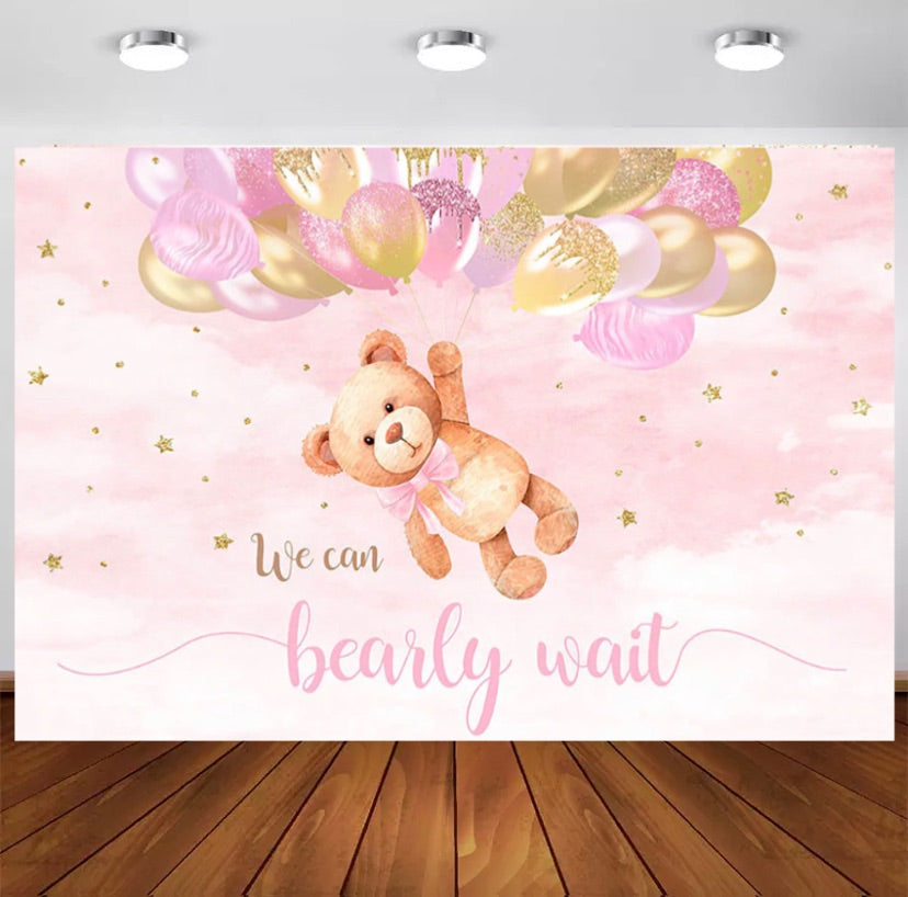 Pink Bearly Wait Backdrop (Material: Vinyl)