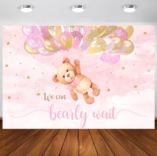 Pink Bearly Wait Backdrop (Material: Vinyl)