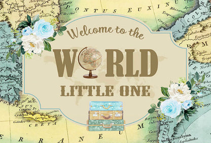 Welcome to the World - BLUE Backdrop (Material: Vinyl)