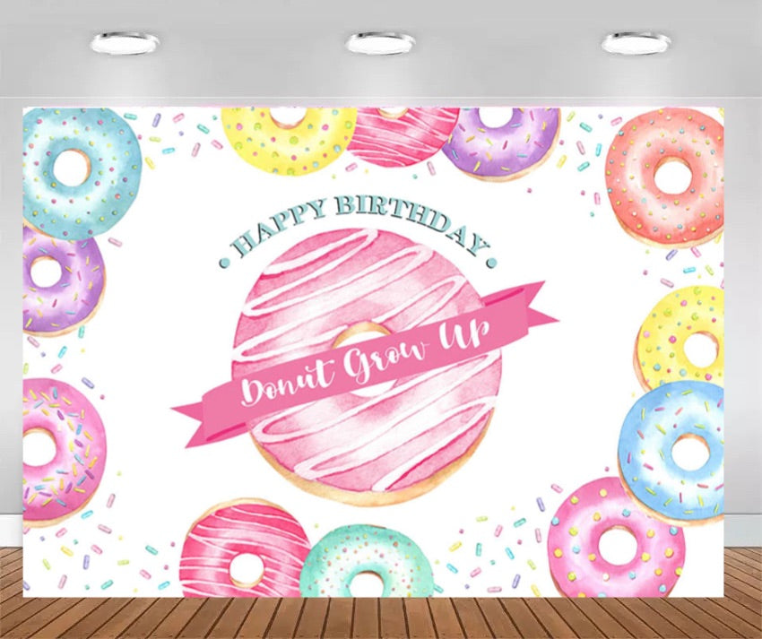 Donut GrowUp Backdrop (Material: Vinyl)
