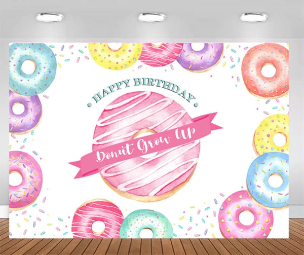 Donut GrowUp Backdrop (Material: Vinyl)