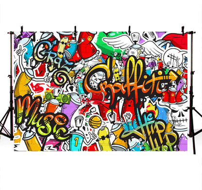 Graffiti Celebration Backdrop (Material: Vinyl)