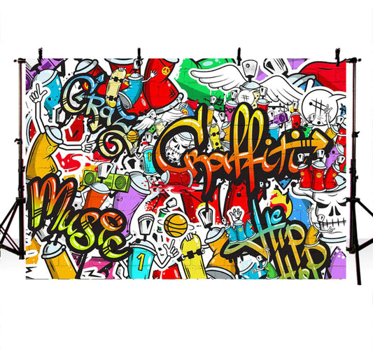 Graffiti Celebration Backdrop (Material: Vinyl)