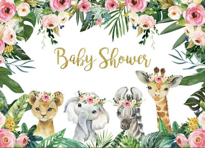 Jungle Cuteness Backdrop (Material: Vinyl)
