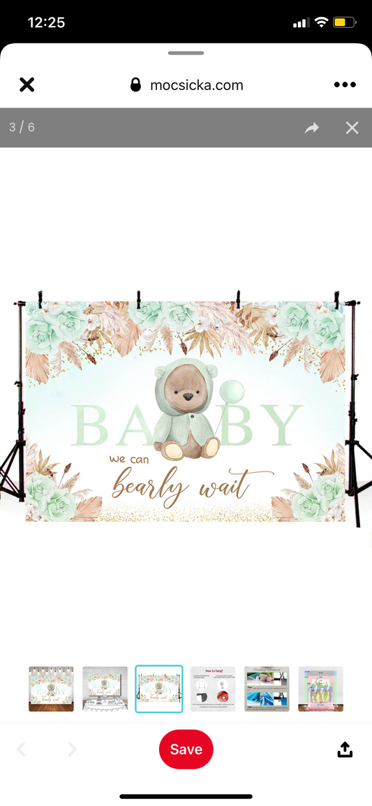 Green Bearly Backdrop (Material: Vinyl)